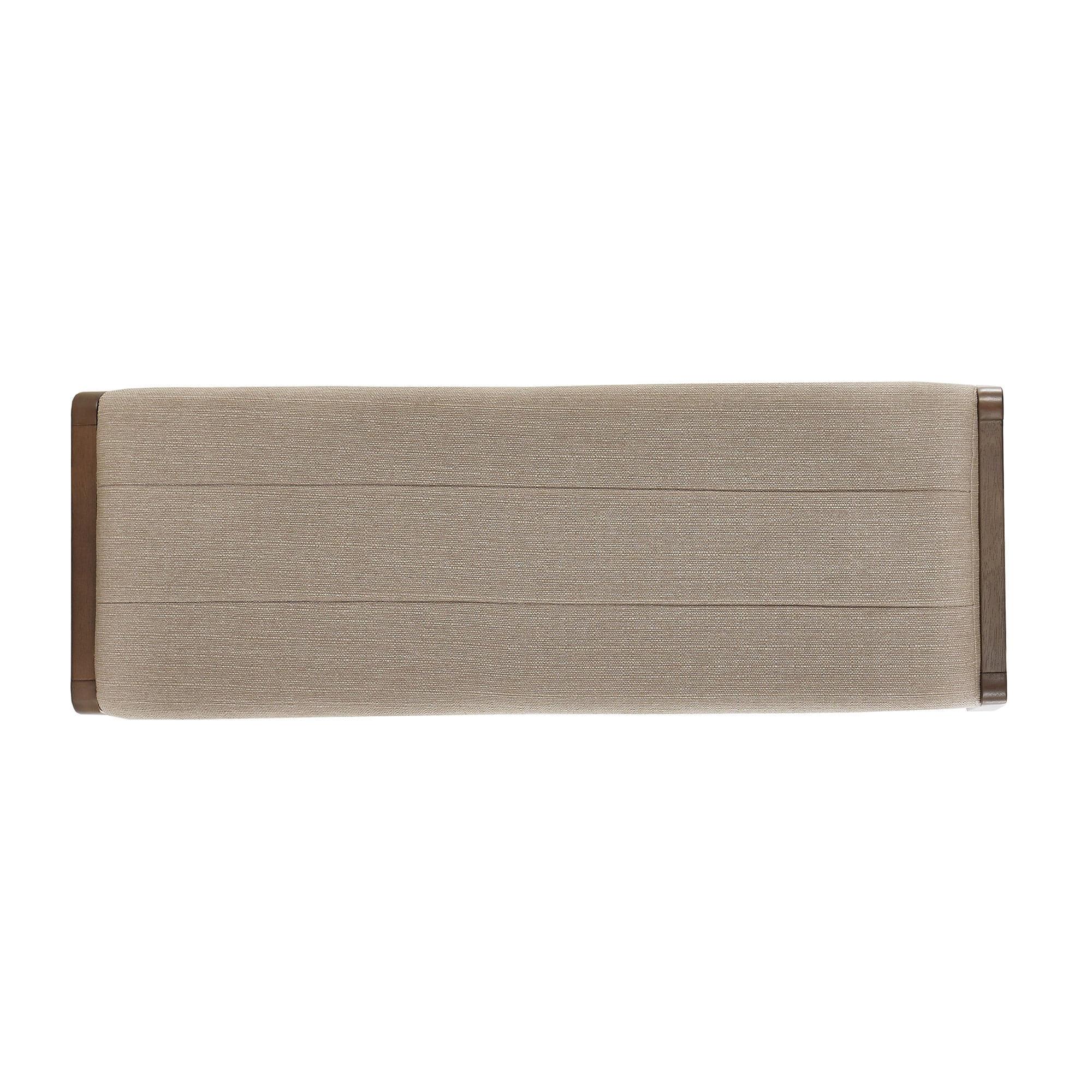 Weston Home Skovde Modern Walnut Finish Bench, Beige Fabric
