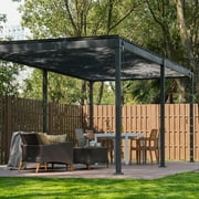 Mirador 10x 20 Outdoor Pergola, 80S Steel Frame w/ Adjustable Louvers Roof for Garden, Patio, Backyard, Charcoal