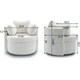 thumbnail image 2 of Tabaray Round Swivel Chair, Modern Teddy Fabric Swivel Chair with Storage and Back Cushion, Foam Filled, 3 Throw Pillows for Living Room, Bedroom, Reading Room, Nursery, 2 of 8