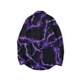 thumbnail image 2 of 3D Graphic Shirt for Men Shirts Button Down Long Sleeve Tops Vacation Outfits Clothes Purple XL, 2 of 7