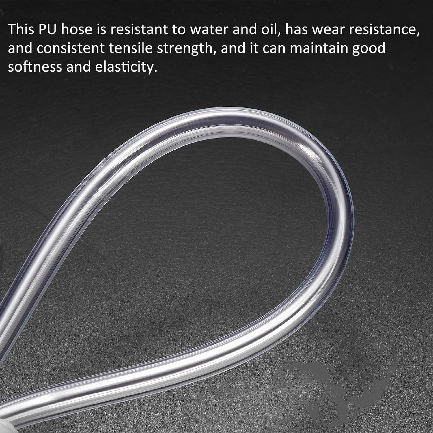 MKEUDQ-Pneumatic Tubing - Air Compressor PU Line Hose Apply to Water Fluid Transfer(6mm ID x 8mm OD, 6.6 Ft Length, Clear)