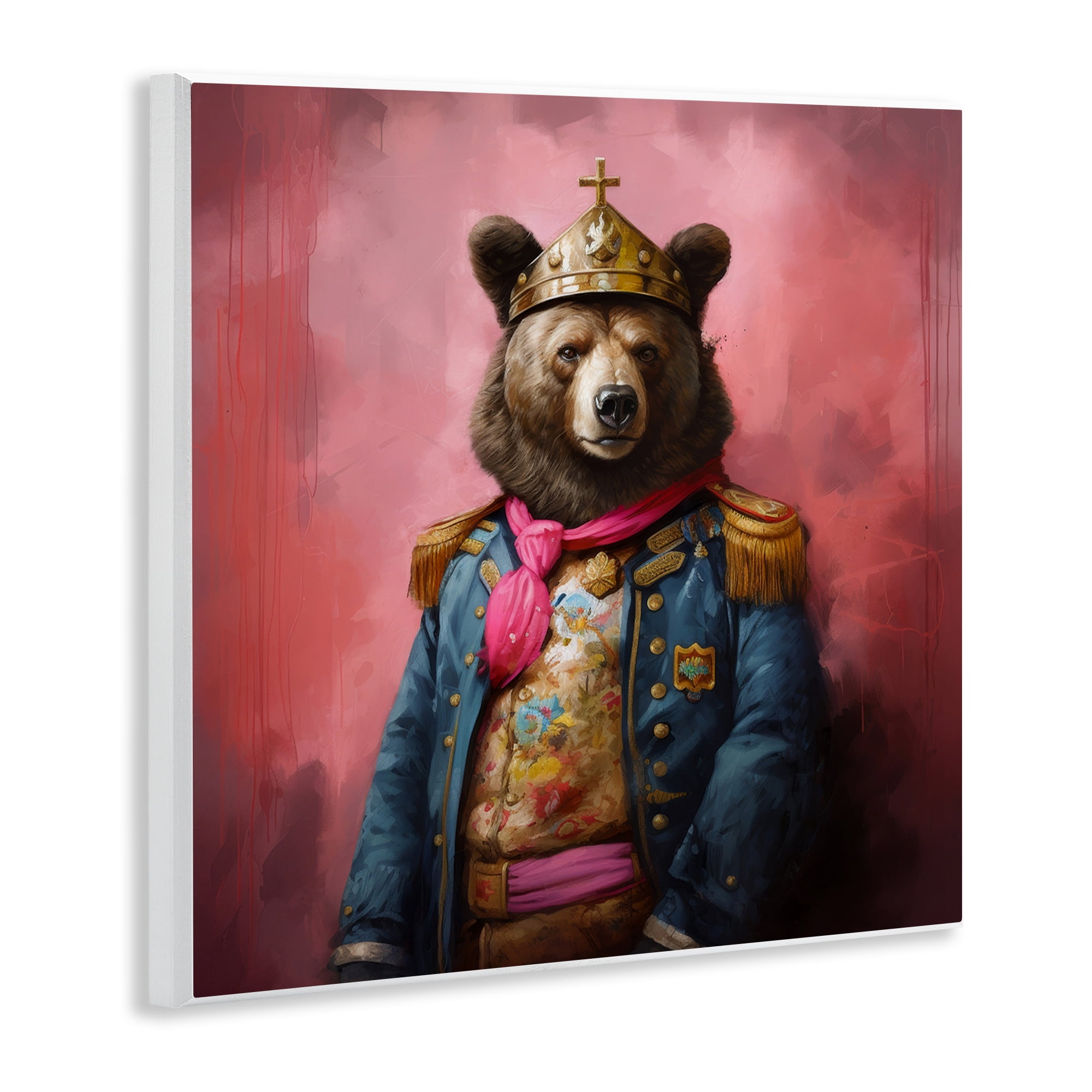 Stupell Industries Regal Bear Portrait Animals & Insects Painting Unframed Art Print Wall Art, 12 x 12
