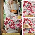 thumbnail image 5 of Butterfly and Red White Pattern Round Tablecloth 60"x60", Wrinkle Resistant Wipeable Table Cover for Kitchen Dining Room Picnic Patio and Party, 5 of 6