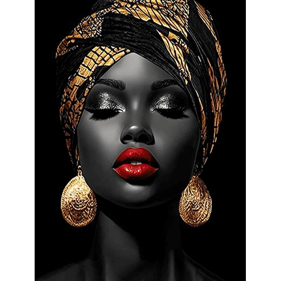 Black Woman Canvas Painting Wall Art，Suitable for Living Room，Bedroom，Bathroom，Office，Dining Room Decoration.