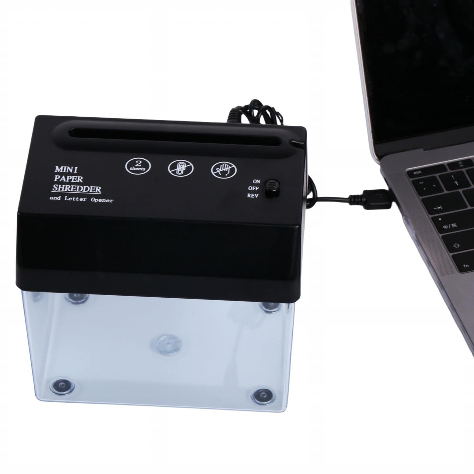 Feng Shui Import Portable Mini USB Paper Shredder for Office,Automatic Cutting Machine with Letter Opener,Battery Powered File Shredder for Home Use