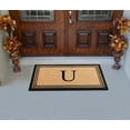 thumbnail image 4 of A1HC Black/Beige 24 in x 39 in Front Door Mat Coir PVC Classic Border Entryway Mat Heavy Duty Boot Scrapper Monogrammed Doormat, 4 of 7