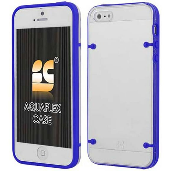 BLUE CLEAR AQUAFLEX HARD CASE SOFT TPU COVER SKIN FOR iPHONE 5 5s SE (2016)