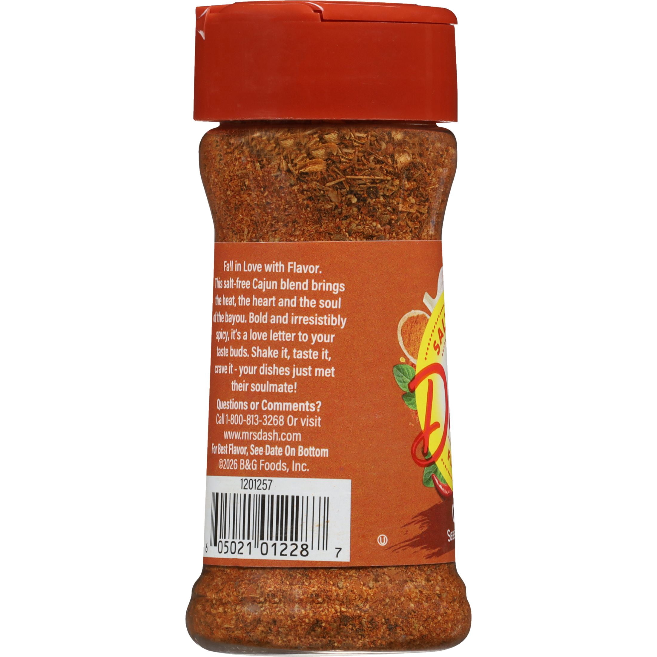 Dash Salt-Free Cajun Seasoning Blend, Cajun Spices, 2.6 OZ