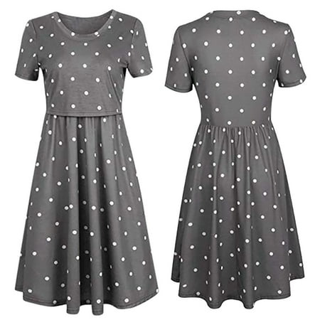 

Maternity Dress Women Pregnant Maternity Nursing Solid Breastfeeding Summer Maternity Dress Maternity Clothes