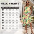 thumbnail image 4 of Psesaysky Couple Matching Outfit Tropical Pineapple Hibiscus Palm Print Womens Sleeveless Dress with Pockets Men’s Short Sleeve Buttons Shirts or Tunic Sundress Plus Size, 4 of 7