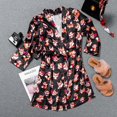 thumbnail image 1 of Conjunto de Bata de boda con estampado de flores, ropa de dormir de seda, lencería íntima informal, camisón suave, ropa para el hogar, 1 of 4