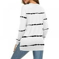 thumbnail image 5 of Baywell Womens Loose Crewneck Casual T-Shirt Top Soft Striped Long Sleeve Tunics Tee To Wear With Leggings, 5 of 8