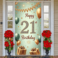thumbnail image 5 of Decorated Happy 21st Birthday Banner Gold Star 21st Birthday Display Sparkling Design Gift Box Birthday Backdrop for 21st Birthday Party Adult Celebration Indoor Party, 5 of 9
