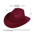 thumbnail image 2 of Yunliwuli Women Men Western Cowboy Hat, Retro Vintage Jazz Hat Autumn Winter Wide Brim Adult Bull Hat, 2 of 7