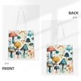 thumbnail image 3 of DouZhe Reusable Grocery Bags, Fantasy Mushroom Flower Lightweight Polyester Canvas Cloth Tote Bag for Travle Gym Shopping School, 15" x 16", 3 of 7