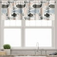 thumbnail image 3 of Ambesonne Whale Valance & Curtain, Aquatic Animal Silhouette, 55"x24", Slate Blue Peach Black, 3 of 6