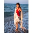 thumbnail image 2 of Die Caprie Turkish Bath Towel 100% Cotton Peshtemal Beach Towels 39x78 Thin Lightweight Travel Camping Bath Sauna Beach Gym Pool Blanket Gift Quick Dry Towels (Peach), 2 of 8