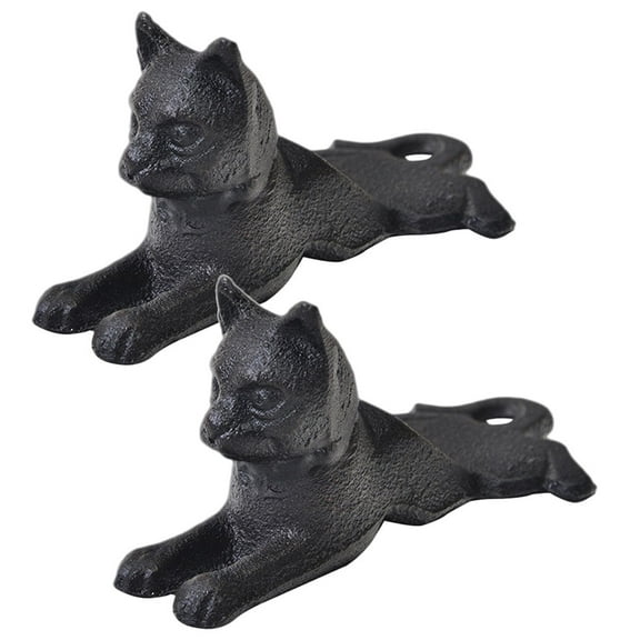 unbranded  2 Pcs Cat Door Interior Stoppers Security Cast Iron Functional Decor
