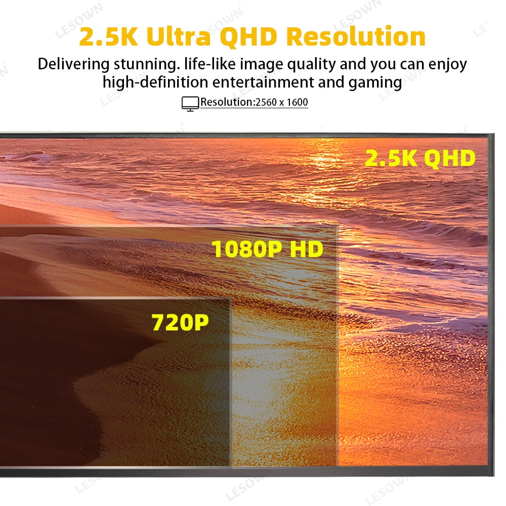 LESOWN 16 Inch 144HZ Gaming Monitor 2560x1600 100%sRGB Ultra-wide16:10 Auxiliary Screen PC Extended Display Built-in Speakers for Laptop PC Switch Phone