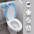 thumbnail image 3 of HELLHERO Fashion Toilet Seat Cover Elastic Edge Elastic Fabric, Elastic Bottom, Fits All Toilet Shapes U-Shaped, Cartoon Shark, 3 of 7