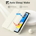 thumbnail image 6 of DWPSG Case for iPad (A16) 11th/10th Generation (2025/2022) with Pencil Holder, Clear Transparent Back Shell Slim Stand Shockproof Tablet Cover, Auto Wake/Sleep,White, 6 of 10
