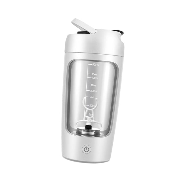Billuyoard Mezclador de botellas de coctelera eléctrica de proteínas de 650 ml, tazas USB recargables para fitness, blanco Cocina y Comedor Blanco