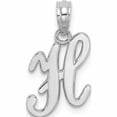 thumbnail image 1 of 10K White Gold Polished H Script Initial Charm Made In United States 10k6422wh, 1 of 5