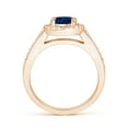 thumbnail image 2 of Angara Natural 0.85 Ct. Blue Sapphire with Diamond Halo Ring in 14K Rose Gold for Women (Ring Size: 3), 2 of 9