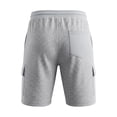 thumbnail image 6 of JTSRKL Men's Outdoor Cargo Shorts Solid Waffle Knit Drawstring Elastic Waist Multi Pocket Short Pants Lightweight Summer Beach Daily Casual Trunks Gray XL, 6 of 7