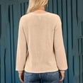 thumbnail image 5 of Womens Waffle Knit Sweatshirt Casual Loose Long Sleeve Henley Button V Neck Pullover Tops Fall Trendy Outfits, 5 of 5