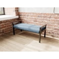 thumbnail image 4 of Pemberly Row Waiting Reception 2 Seat Bench Wood Frame in Blue, 4 of 5