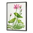 thumbnail image 3 of Designart 'Pink Vintage Lotuses In The Pond VII' Traditional Framed Canvas Wall Art Print, 3 of 5