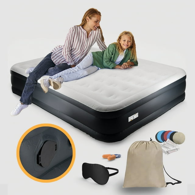 Colchón Inflable Matrimonial Eléctrico Portátil Para Camping Marthing