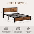 thumbnail image 2 of VECELO Full Size Metal Platform Bed Frame with Wooden Headboard and Footboard, Strong Metal Slats Support/No Box Spring Needed, Brown, 2 of 11