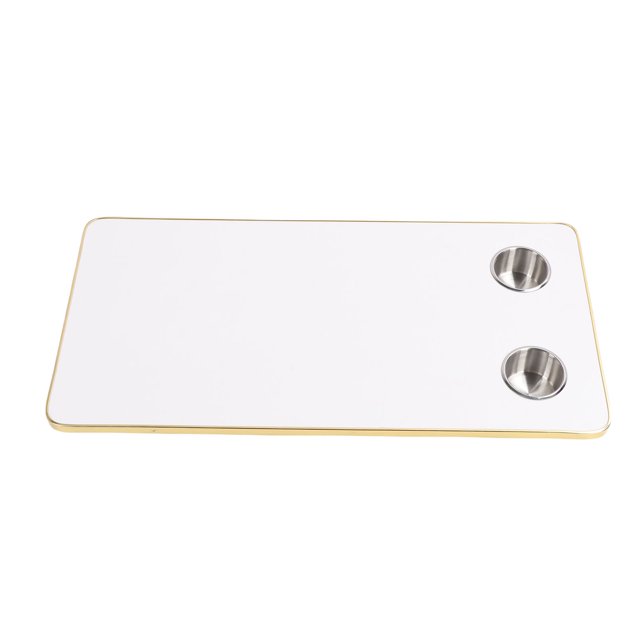 Pontoon Boat Tabletop, 31.49x15.74in Solid Wood Boat Table Top Panel Rectangular RV Table Top Replacement with 2 Cup Holders for Trailer, Motorhome, Yacht Deck