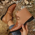 thumbnail image 2 of Tqyyweavej Women's Ankle Boots Slip On Versatile Fashion Pointed Toe Short Boots Tied Comfortable Low Chunky Heel Dress Booties, 2 of 10