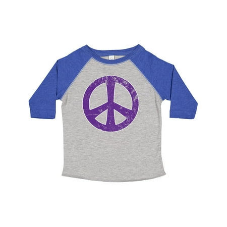 

Inktastic Peace Sign Purple Distressed Retro Gift Toddler Boy or Toddler Girl T-Shirt