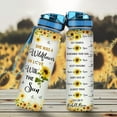 thumbnail image 2 of TheSunCozy Personalized She Was A Wildflower In Love With The Sun Sunflower 32oz 1Liter Motivational Water Bottle, Tracking Bottle Time Marker Gifts For Women Sunflower, 5.7 x 7 x29.5(cm), 2 of 5