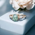 thumbnail image 3 of SHREENATHJEWELRY 8x6MM / 2CT Oval Cut Moss Agate Engagement Ring CZ Diamond Rose Gold Nature Inspired Jewelry Personalized Gift For Her, 3 of 4