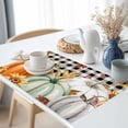 thumbnail image 3 of Green Orange Pumpkin Placemats Set of 4 Maple Leaf Sunflower Heat Insulated Linen Place Mats, Washable Stain-Proof Table Mats for Dining Tables Holiday Decor 13x19inch, 3 of 9