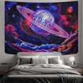 thumbnail image 5 of KAIYANG Tapiz de galaxia, tapiz de planeta psicodélico, tapiz de pared de montaña psicodélica, tapiz espacial, tapices de cielo estrellado, tapiz de árbol forestal para colgar en la pared, 5 of 5