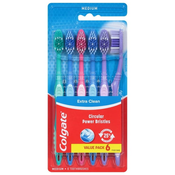 Colgate Extra Clean Toothbrushes - Medium - 6 ct