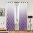 thumbnail image 2 of Kitchen Curtains 84 Inch Length 2 Panels, Moroccan Purple Grommets Window Treatment Curtain, Geometric Gradient Plaid Modern Thermal Curtains Drapes for Living Room/Bathroom, 2 of 9