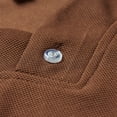 thumbnail image 4 of Camisa Elvqul de Hombre Algodón Casuales Café Manga Corta sin Estampado Solapa Abotonada, 4 of 7