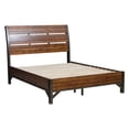 thumbnail image 6 of Unique Style Rustic Brown 4pc Bedroom Set King Size Platform Bed Nightstand Dresser Mirror Gunmetal Finish Wooden Furniture, 6 of 7