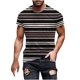 thumbnail image 2 of Tops para hombre, blusas y camisas de manga corta con cuello redondo para hombre, blusas de manga corta con cuello redondo y estampado de rayas para hombre, blusa para hombre, 2 of 5