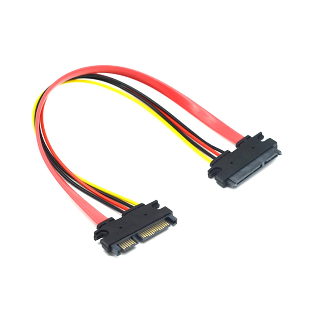 JUNTEX 30cm/50cm 22Pin SATA Cable Male to Female 7+15 Pin Serial SATA Data  Power Combo Extension Cable Connector Conterver