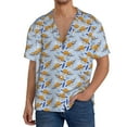thumbnail image 7 of Lsque Cute Sloth print Men's Cuban Collar Short Sleeve Shirt Summer Beachwear Casual Button Down Fashionable Vacation Leisure Shirt-3X-Large, 7 of 7