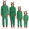 thumbnail image 2 of 2023 Christmas Family Matching Outfits Elk Ear Hooded Rompers Jumpsuit Adults Kids Clothing Set Pajamas Overall Xmas Family Look, 2 of 4
