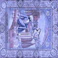 thumbnail image 1 of Ahgly Company Indoor Square Persian Blue Traditional Area Rugs, 5' Square, 1 of 4